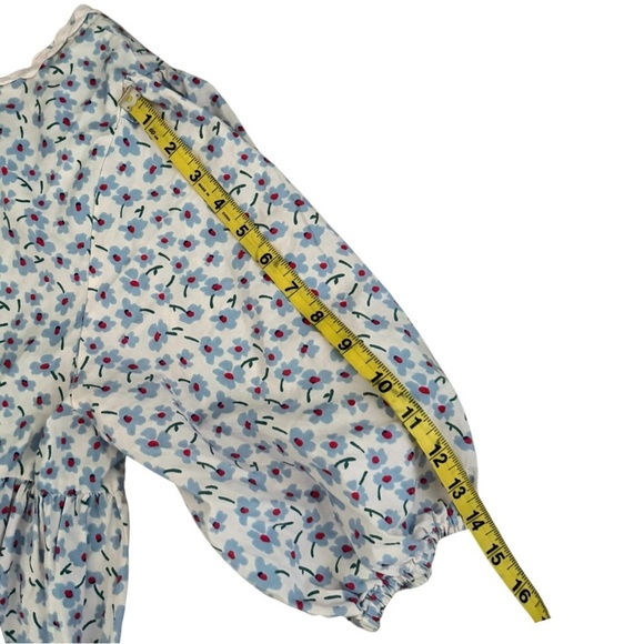 Damson Madder Floral Flower Cottagecore Puff Sleeve Open Back Dress 10UK/ 6 US - Picture 8 of 8